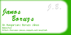 janos boruzs business card